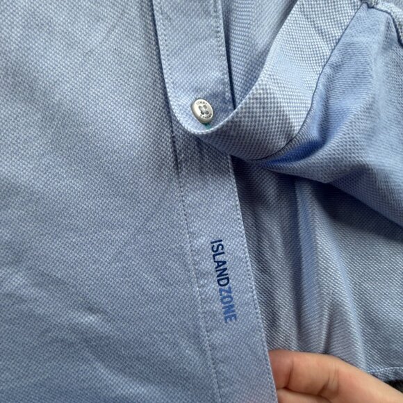 Tommy Bahama 2XL Check Island Zone Cotton Polyester Button-Down Blue Pocket Men - Picture 14 of 16